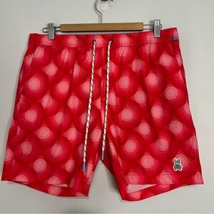 Psycho Bunny Red Spirals Classic Swim Shorts Large